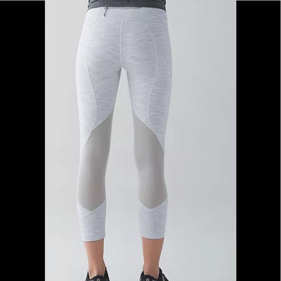 LULULEMON Pace Rival Crop Grey/Gray leggings RARE - Picture 3 of 7